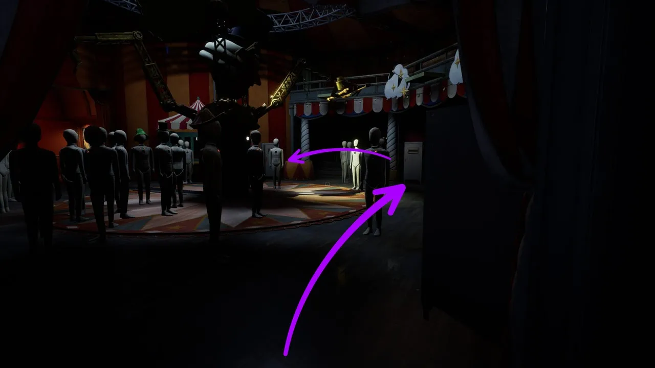 Locker route used to avoid Music Man after the power fails