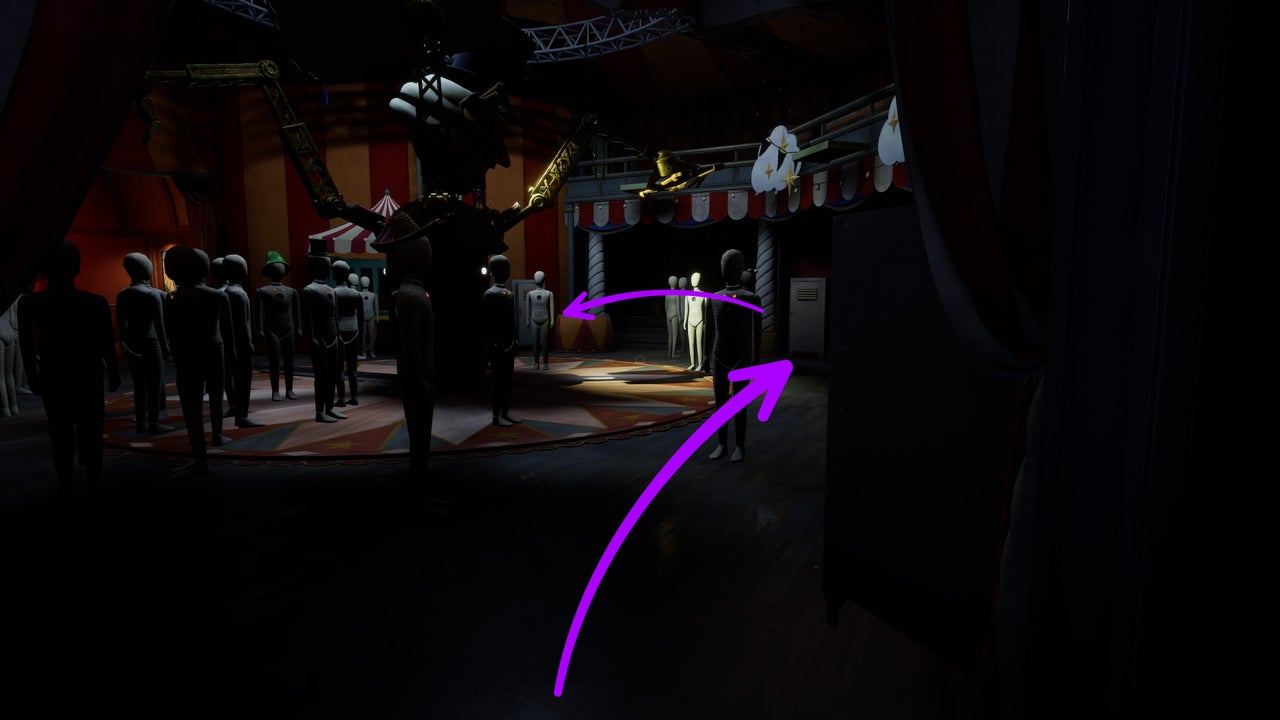 Prize Wheel and mannequin-code balcony, walkthrough screenshot 41