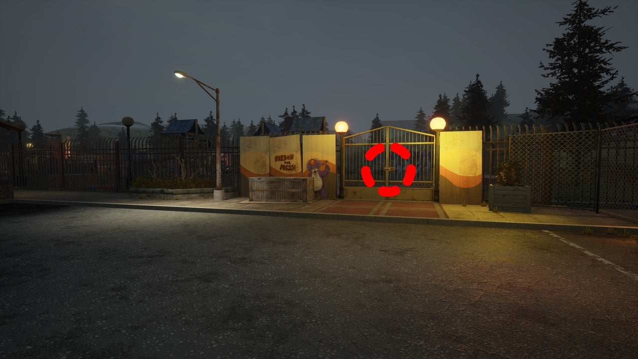 Construction route into Costume Manor, walkthrough screenshot 6