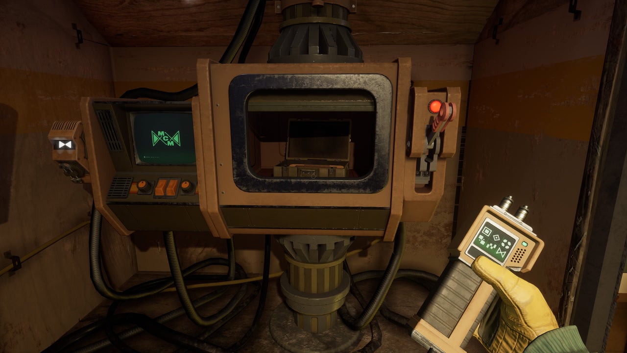 Blueprint elevator controls before entering the Tunnels