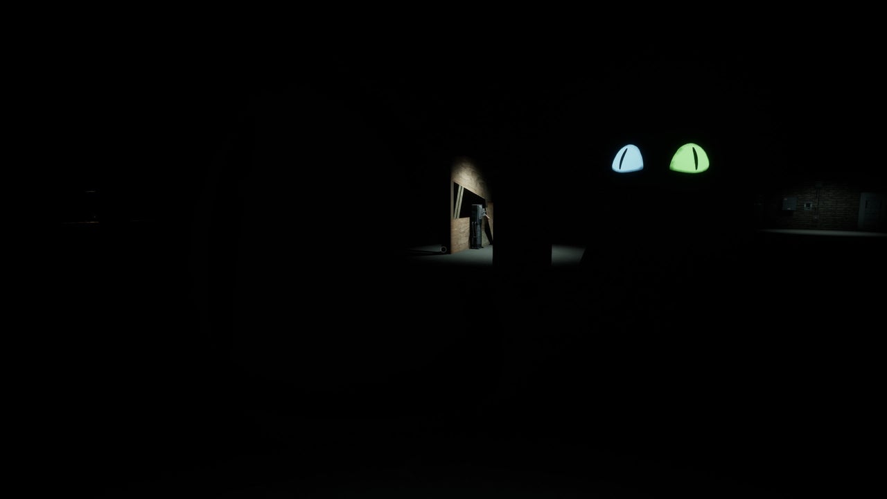 Close view of Tiger Rock's eyes in the darkness