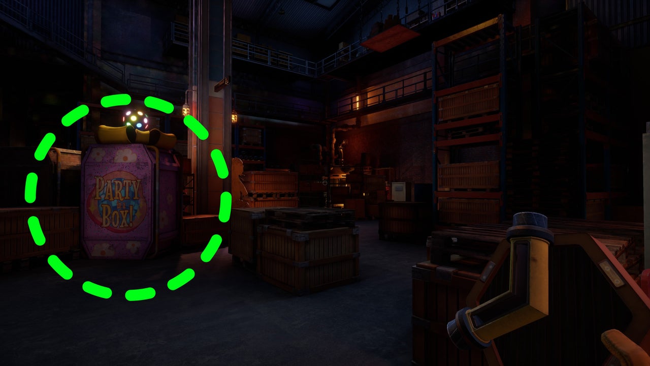 Warehouse entry and Party Chica tile hunt, walkthrough screenshot 10
